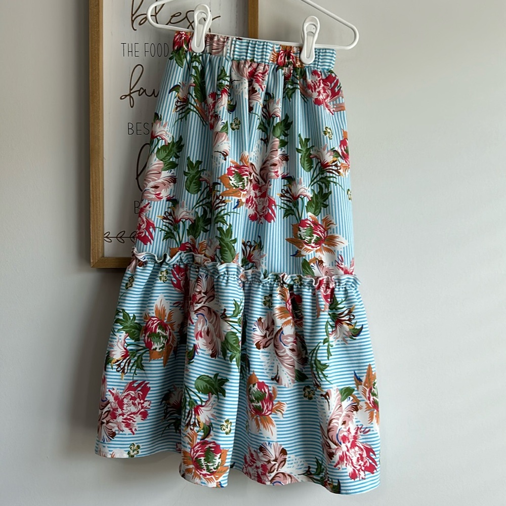 Striped/floral skirt